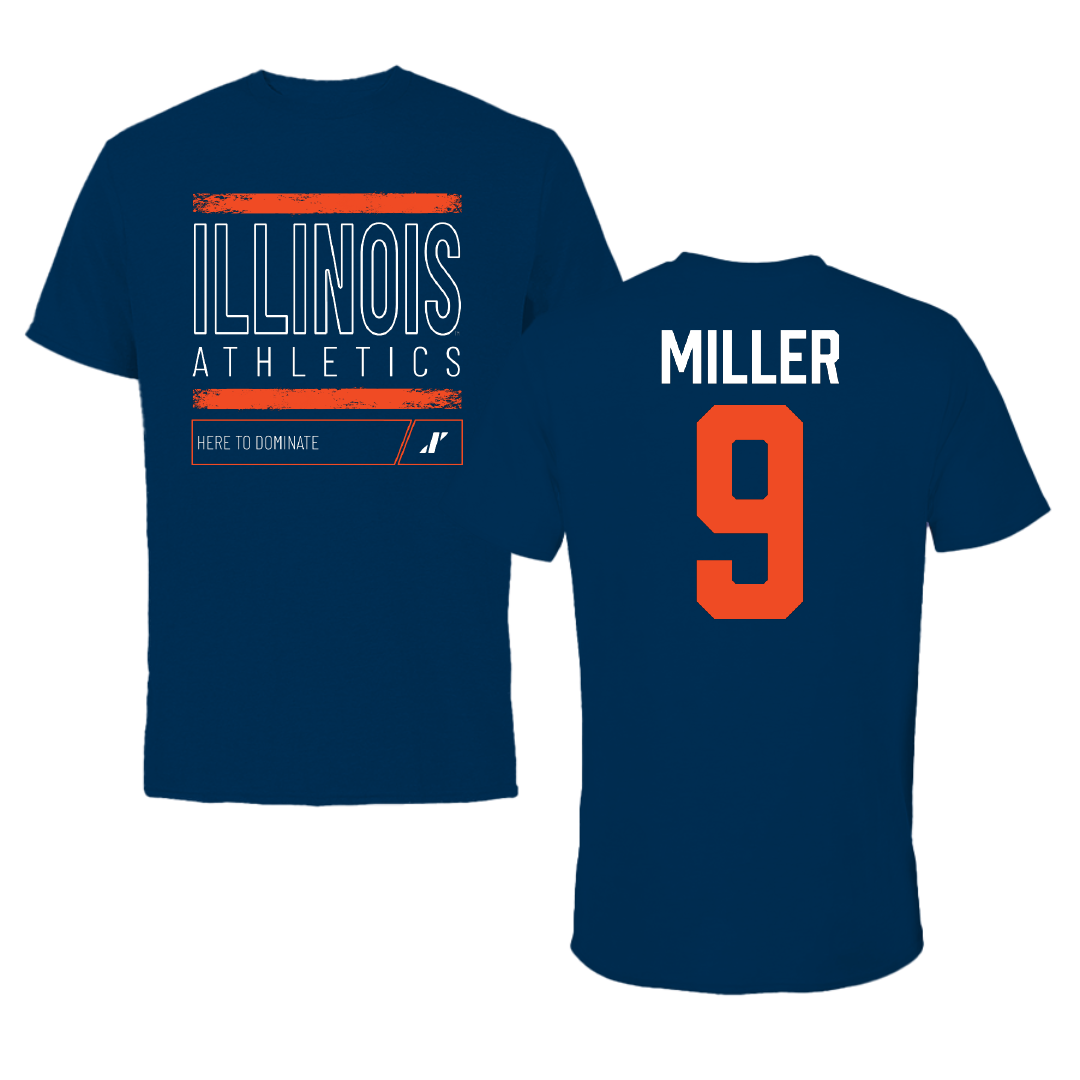 University of Illinois Softball Navy Dominate Tee - #9 Alaina Miller