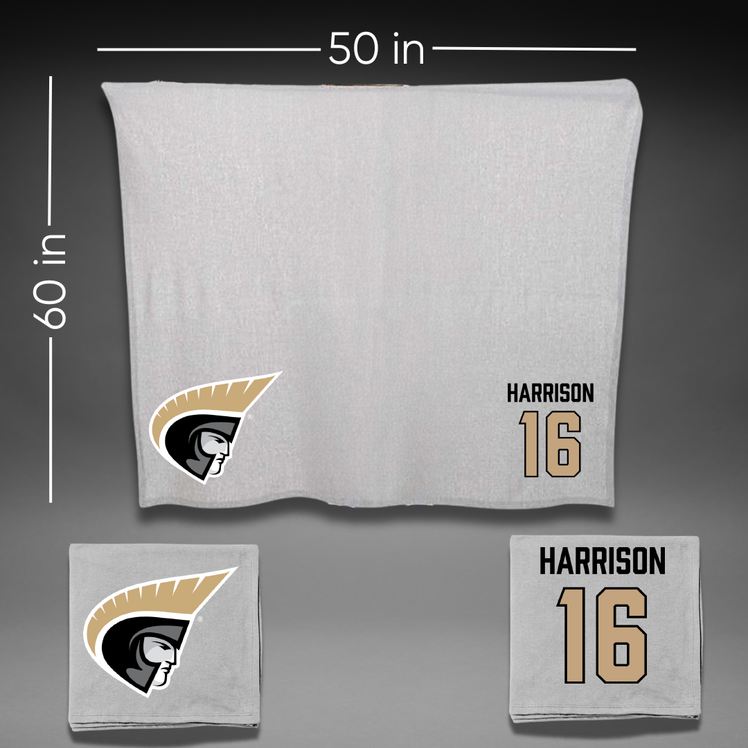 Anderson University (South Carolina) Baseball Gray Blanket - #16 Braeden Harrison