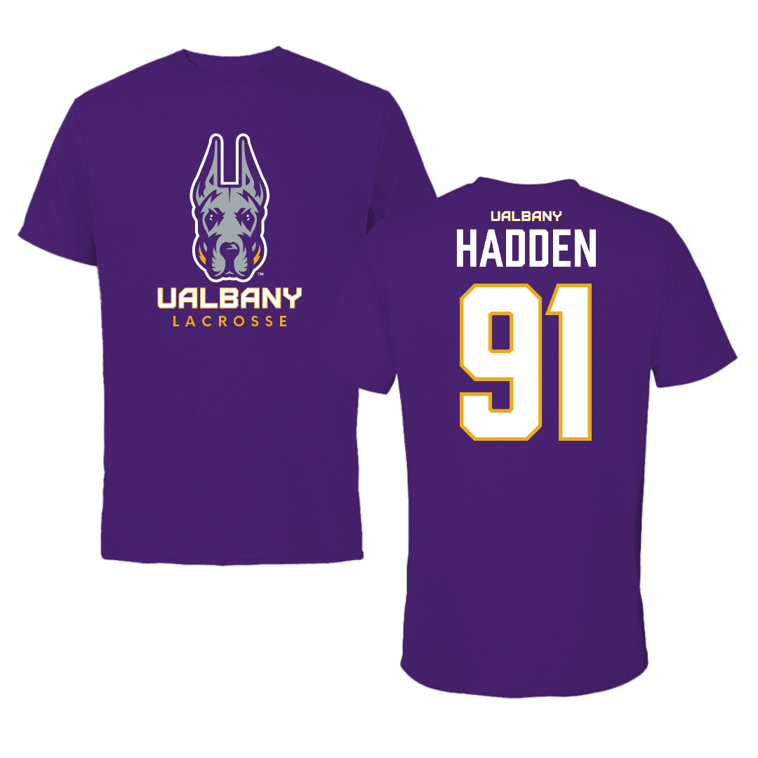 University at Albany Lacrosse Purple Tee - #91 Jack Hadden