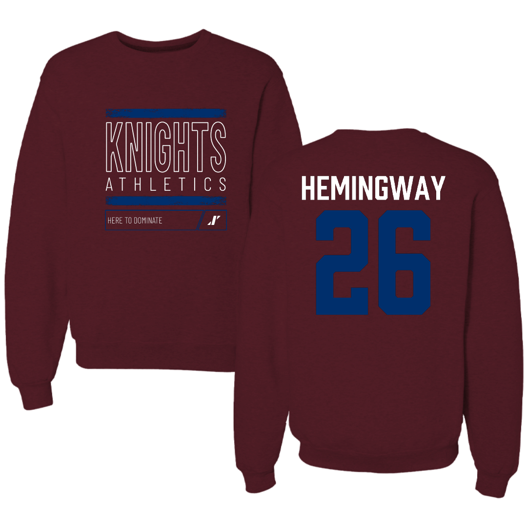 Fairleigh Dickinson University-Metropolitan Campus Softball Maroon Dominate Crewneck - #26 Jordyn Hemingway