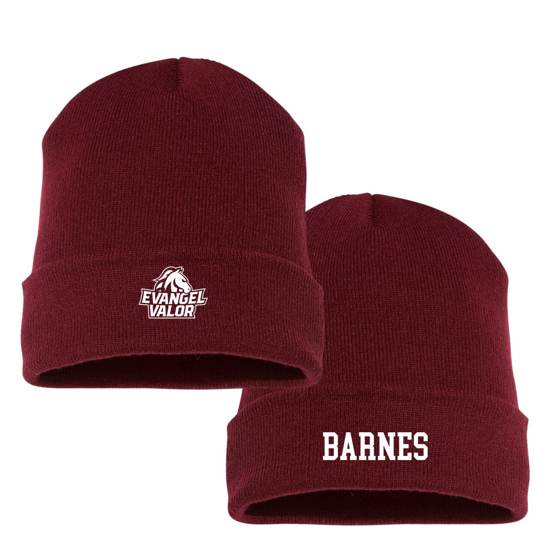 Evangel University Football Maroon Beanie - #4 Jeremiah Barnes