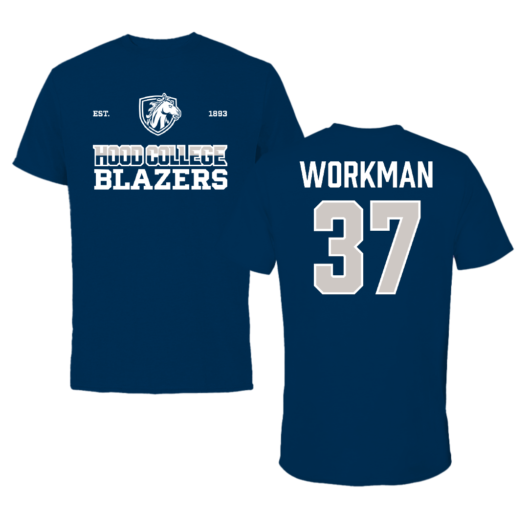 Hood College Lacrosse (M) Navy General Performance Tee - #37 Preston Workman