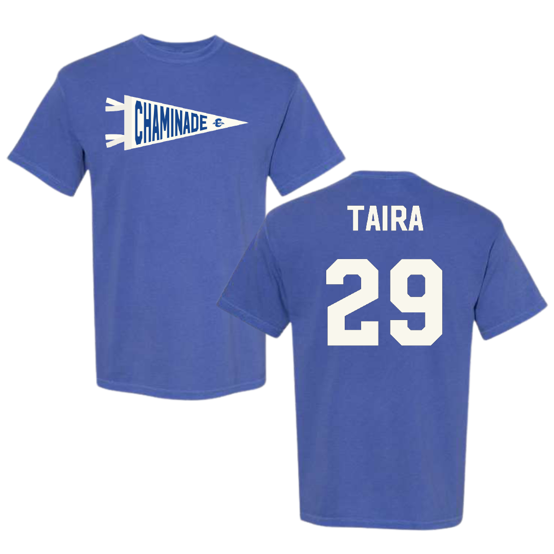 Chaminade University Soccer Blue Pennant Comfort Colors Tee - #29 Alexys Taira