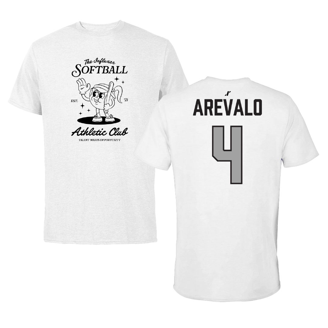 Softball White Influxer Athletic Club Tee - #4 Araceli Arevalo