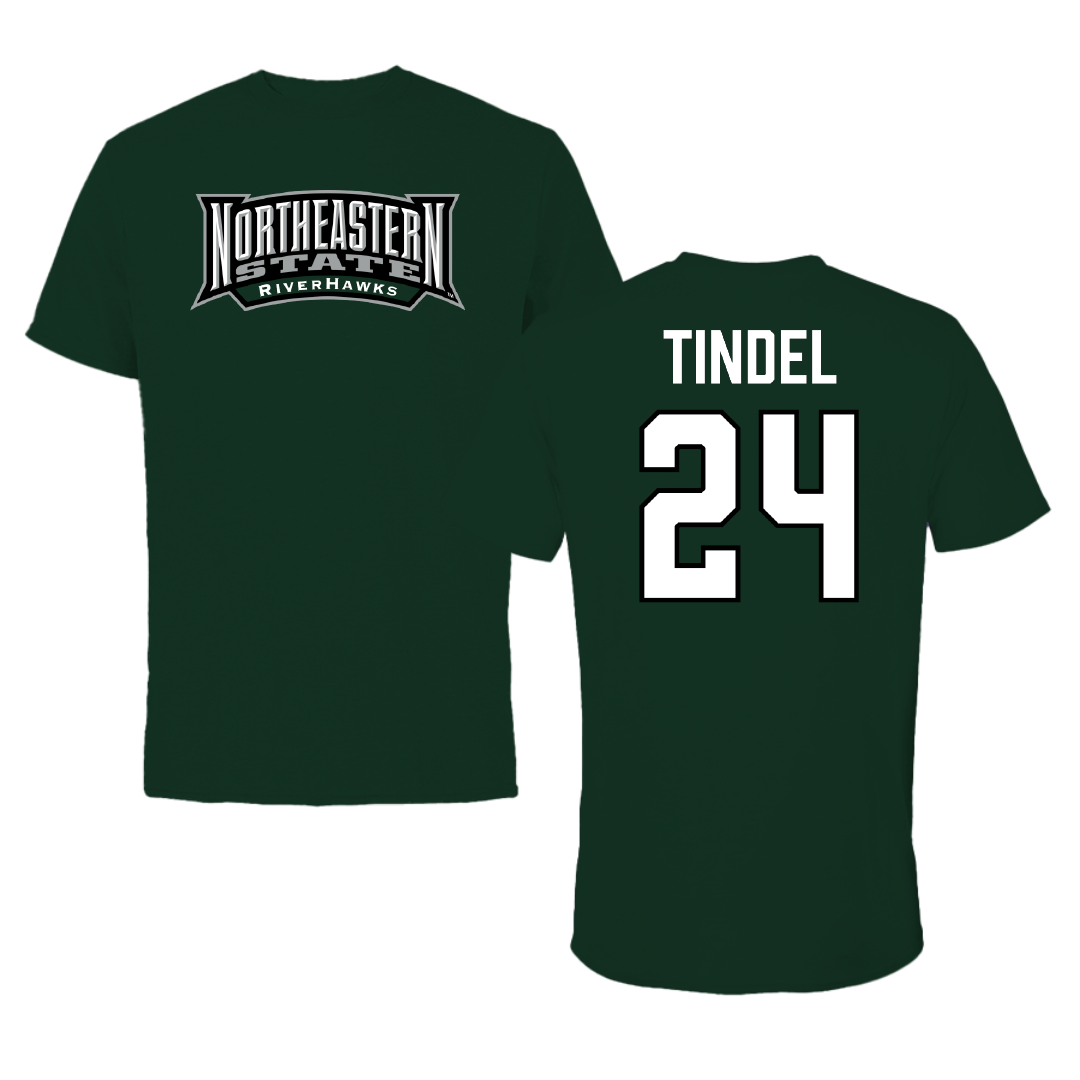 Northeastern State University Softball Forest Green Block Tee - #24 Korynn Tindel