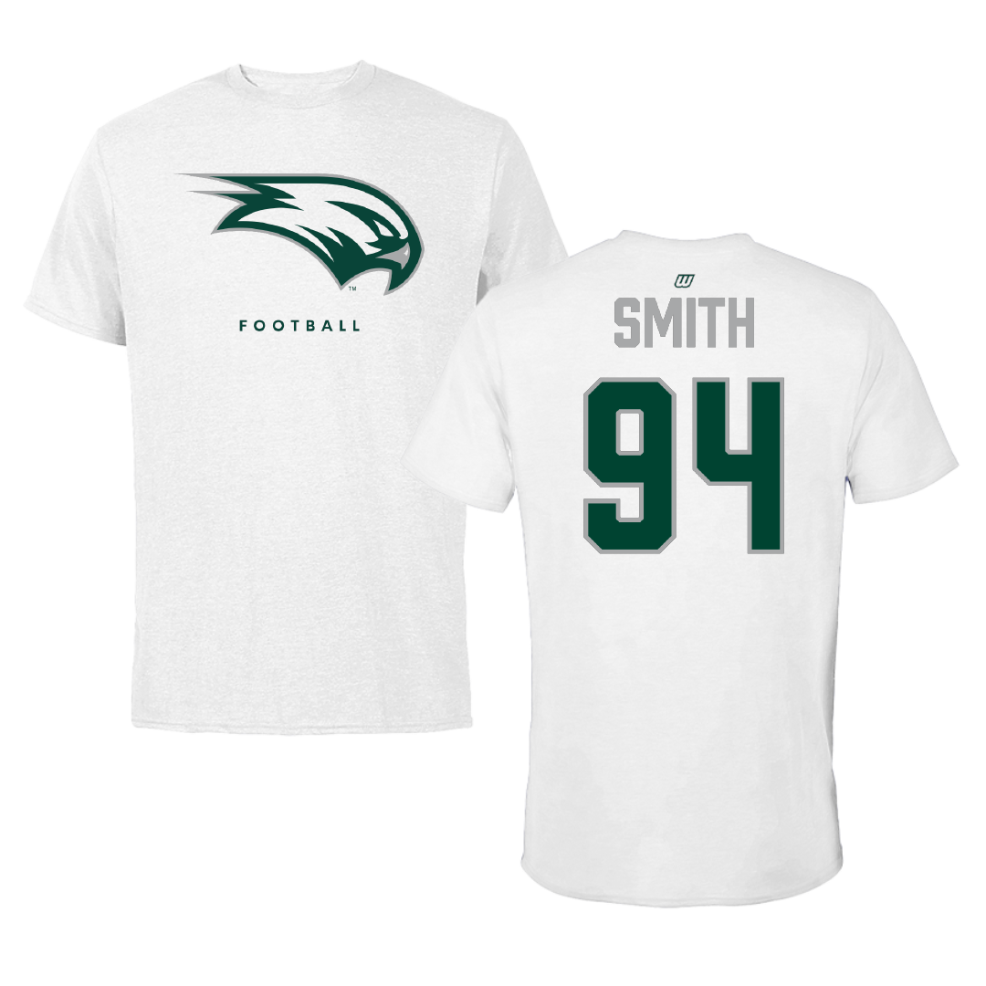 Wagner College Football White Tee - #94 Chris Smith