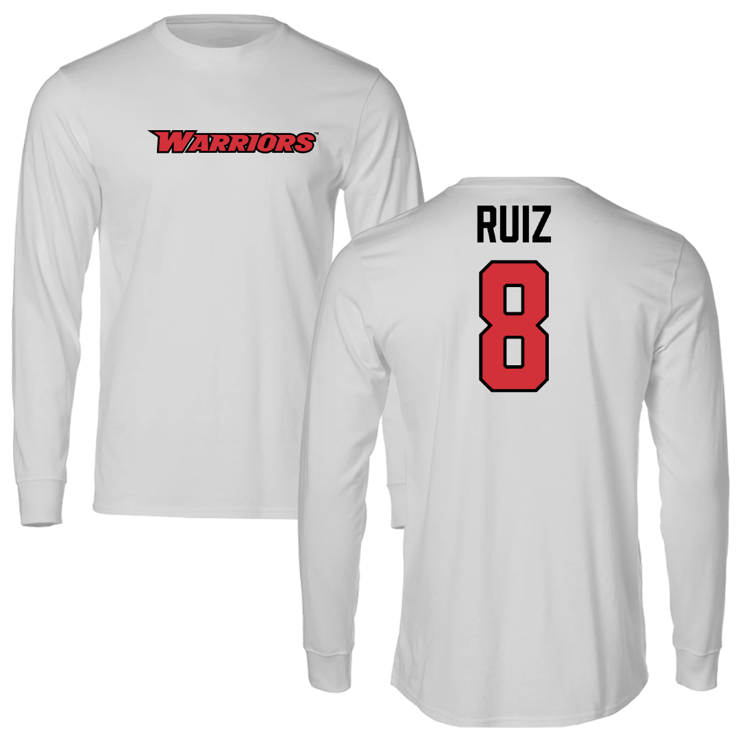 Stanislaus State Soccer (M) Light Gray Warriors Performance Long Sleeve - #8 Landon Ruiz