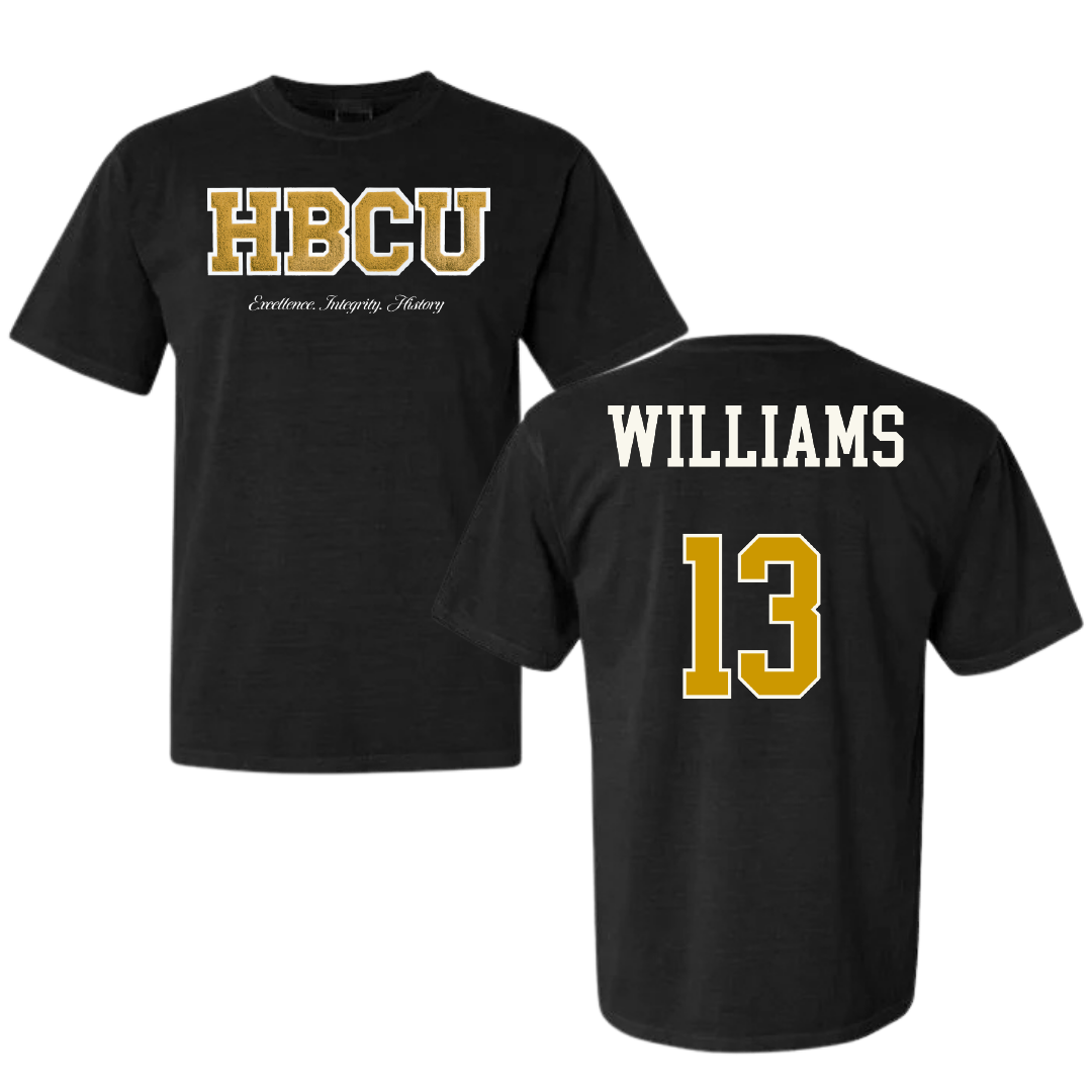 Alabama State University Softball Black HBCU Varsity Comfort Colors Tee - #13 Bailee Williams
