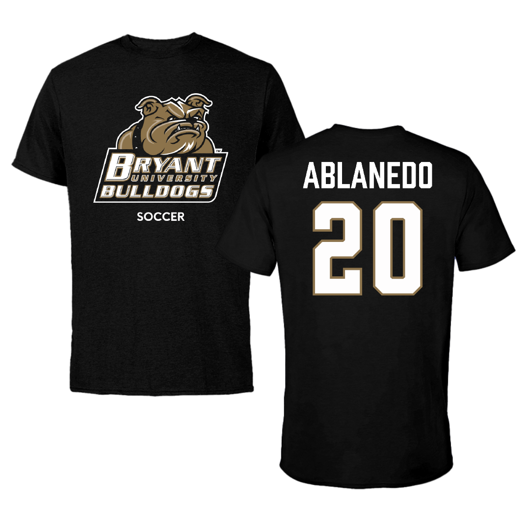 Bryant University Soccer (M) Black Tee - #20 Pablo Ablanedo