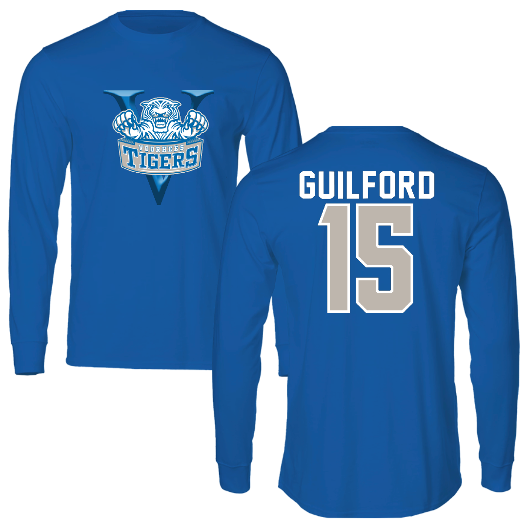 Voorhees University Baseball Blue Performance Long Sleeve - #15 Emory Guilford