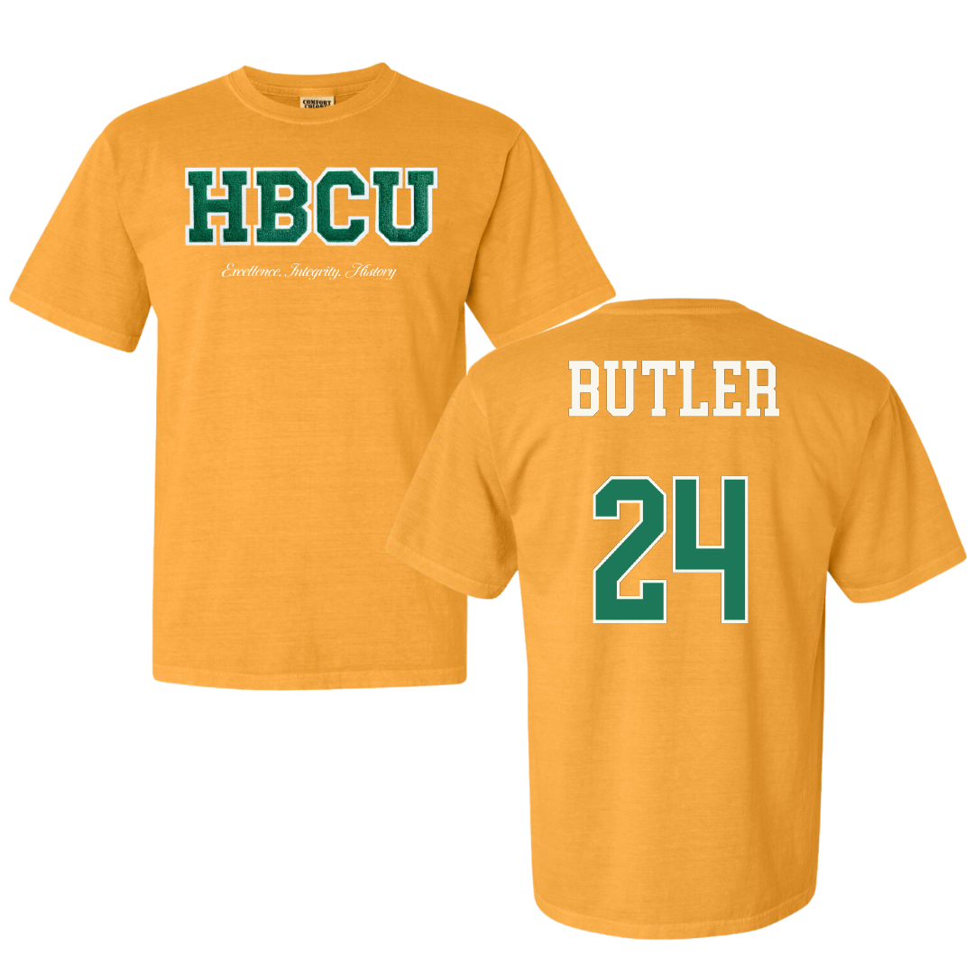 Norfolk State University Football Gold HBCU Varsity Comfort Colors Tee - #24 Chris Butler