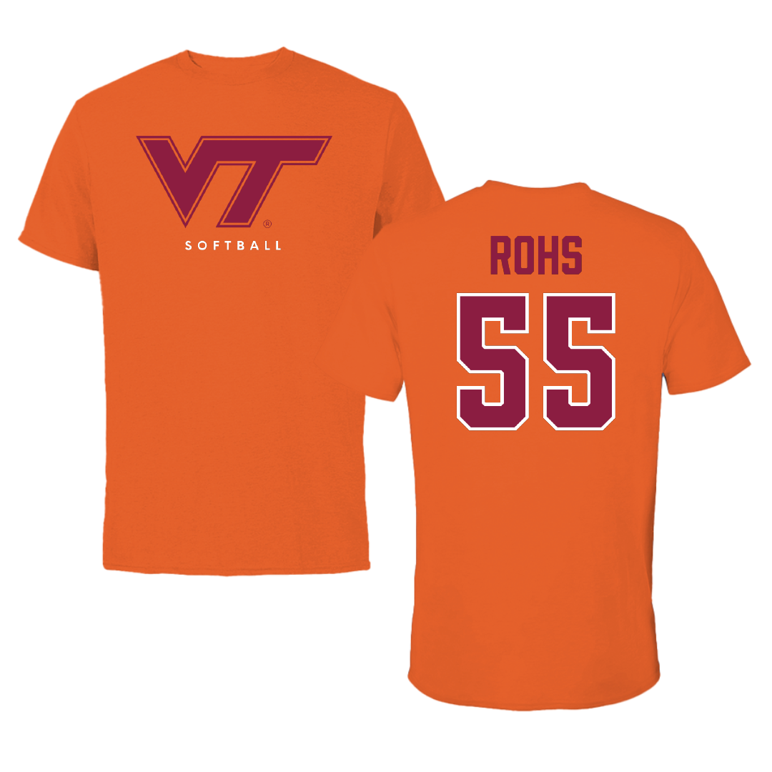 Virginia Tech Softball True Orange Tee - #55 Annika Rohs