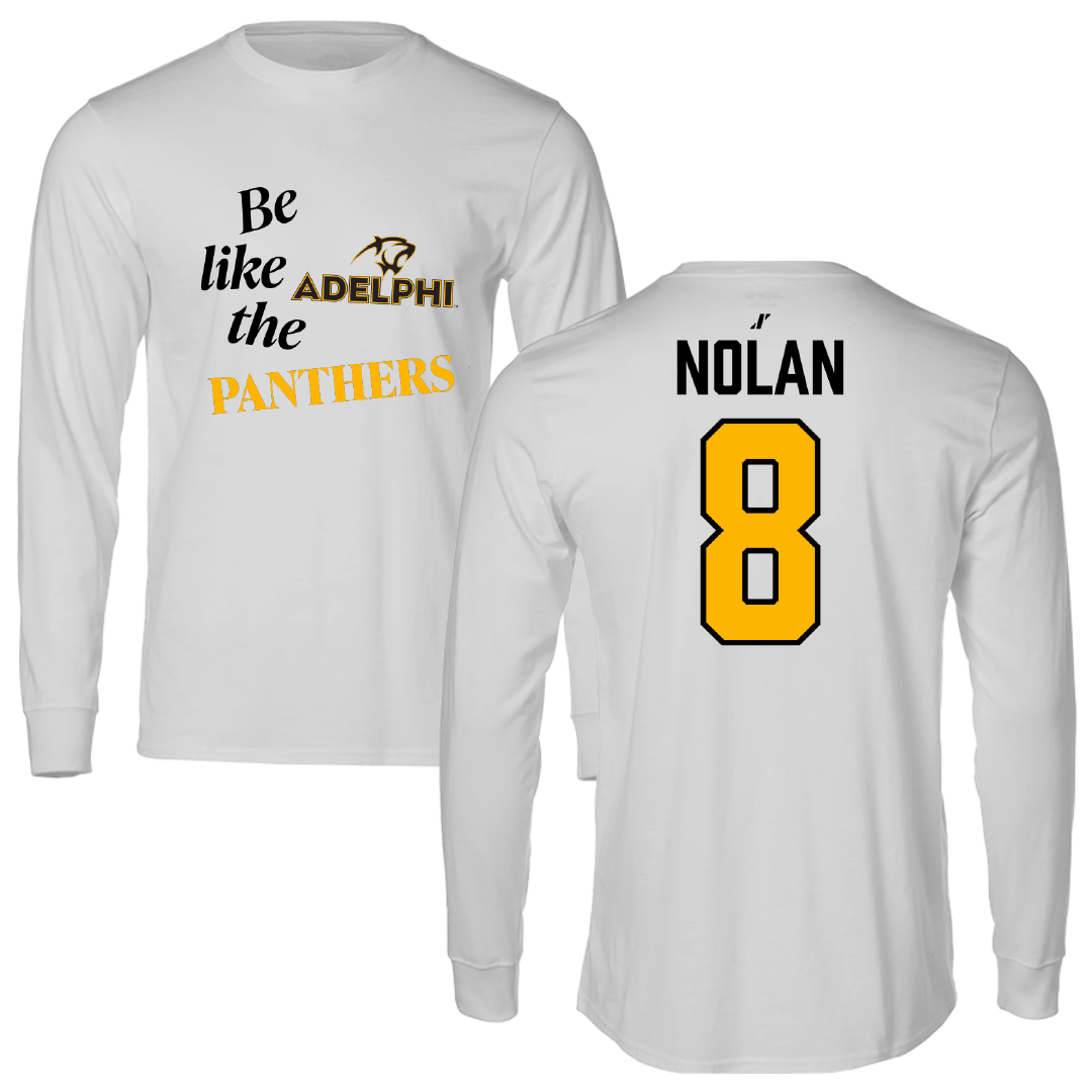 Adelphi University Soccer Light Gray Be Like Us Performance Long Sleeve - #8 Sam Nolan