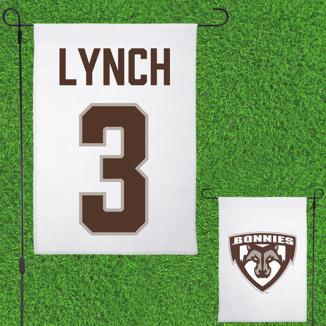 St. Bonaventure University Rugby White Garden Flag - #3 Aidan Lynch