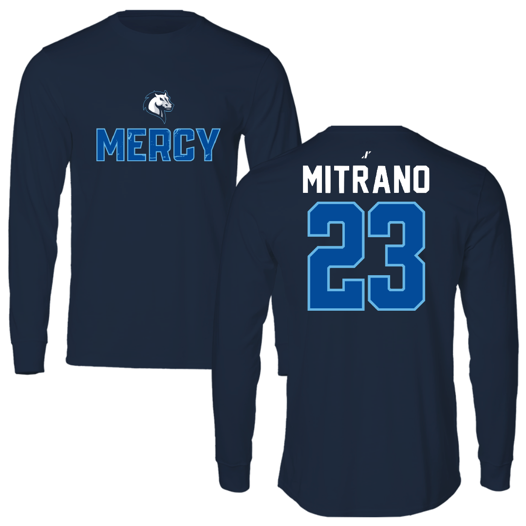 Mercy University Lacrosse Navy General Performance Long Sleeve - #23 Michael Mitrano