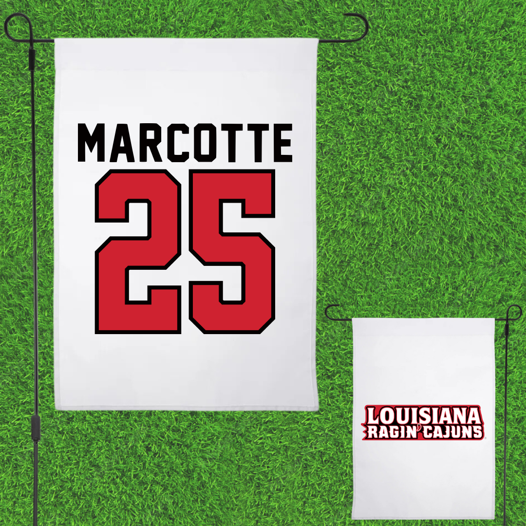 University of Louisiana at Lafayette Baseball White Garden Flag - #25 Riley Marcotte