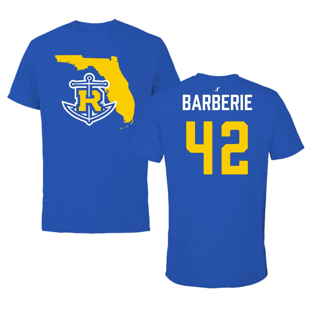 Rollins College Lacrosse (M) Blue State Performance Tee - #42 Blake Barberie