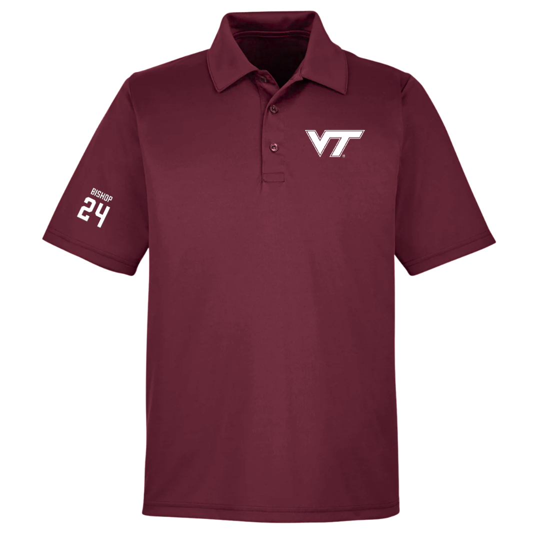 Virginia Tech Softball Maroon Polo - #24 Jordan Bishop