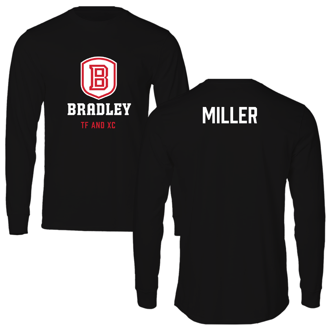 Bradley University TF and XC Black Block Performance Long Sleeve - Nathan Miller