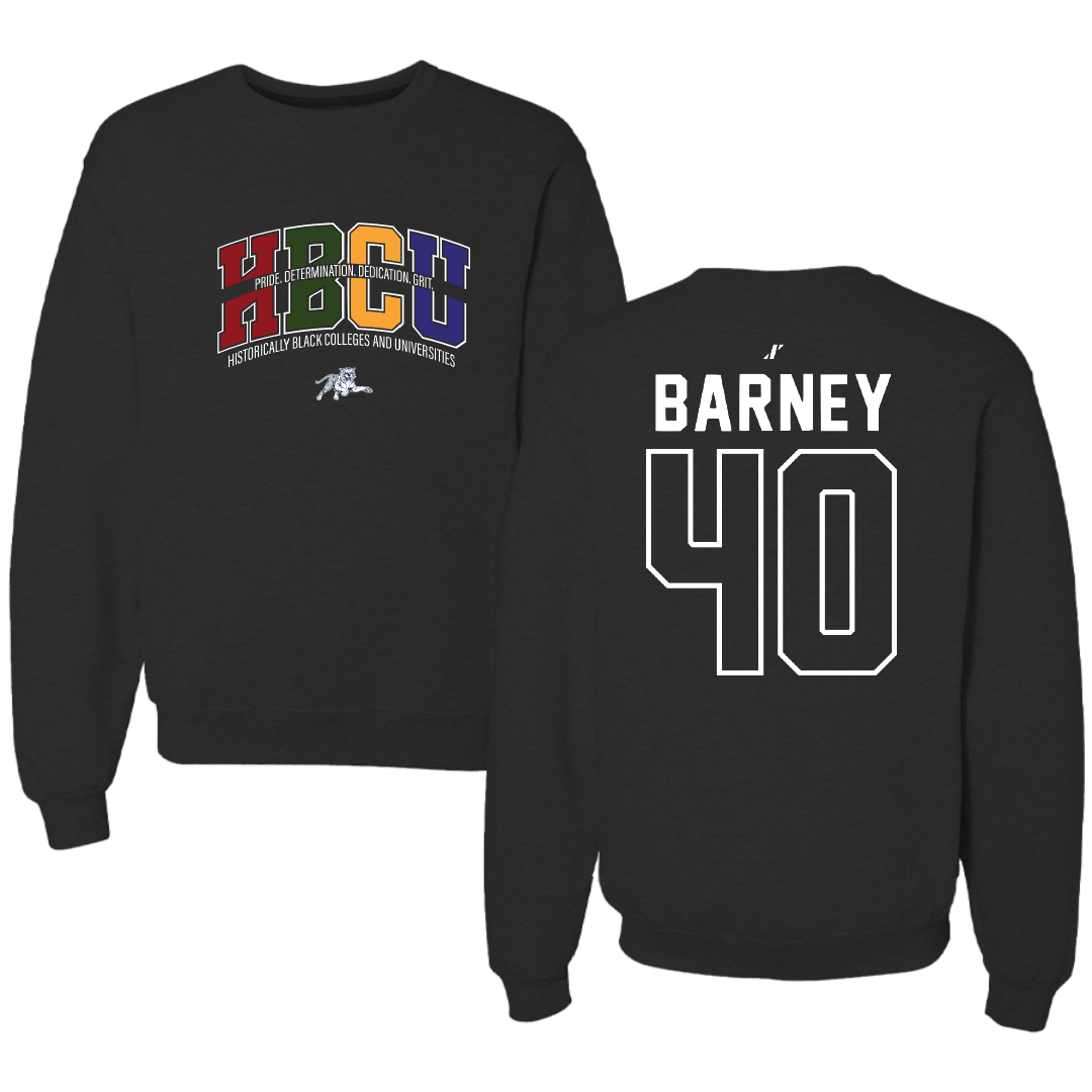 Jackson State University Football Black HBCU Crewneck - #40 Braxton Barney