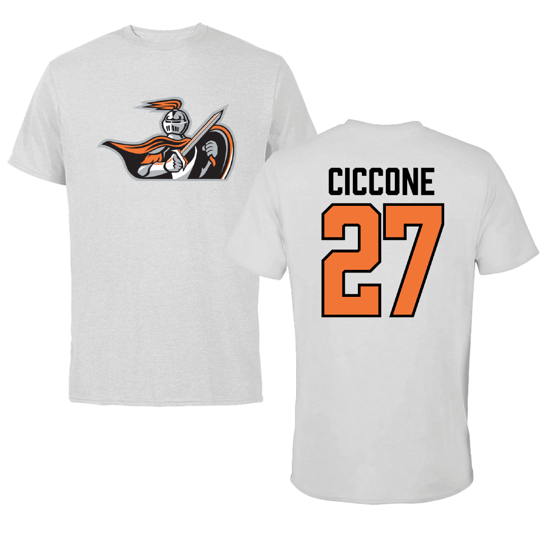 Heidelberg University Lacrosse Light Gray Performance Tee - #27 Nick Ciccone