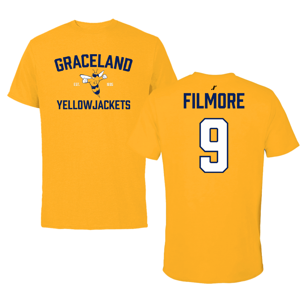 Graceland University Football Gold General Performance Tee - #9 Dunte Filmore