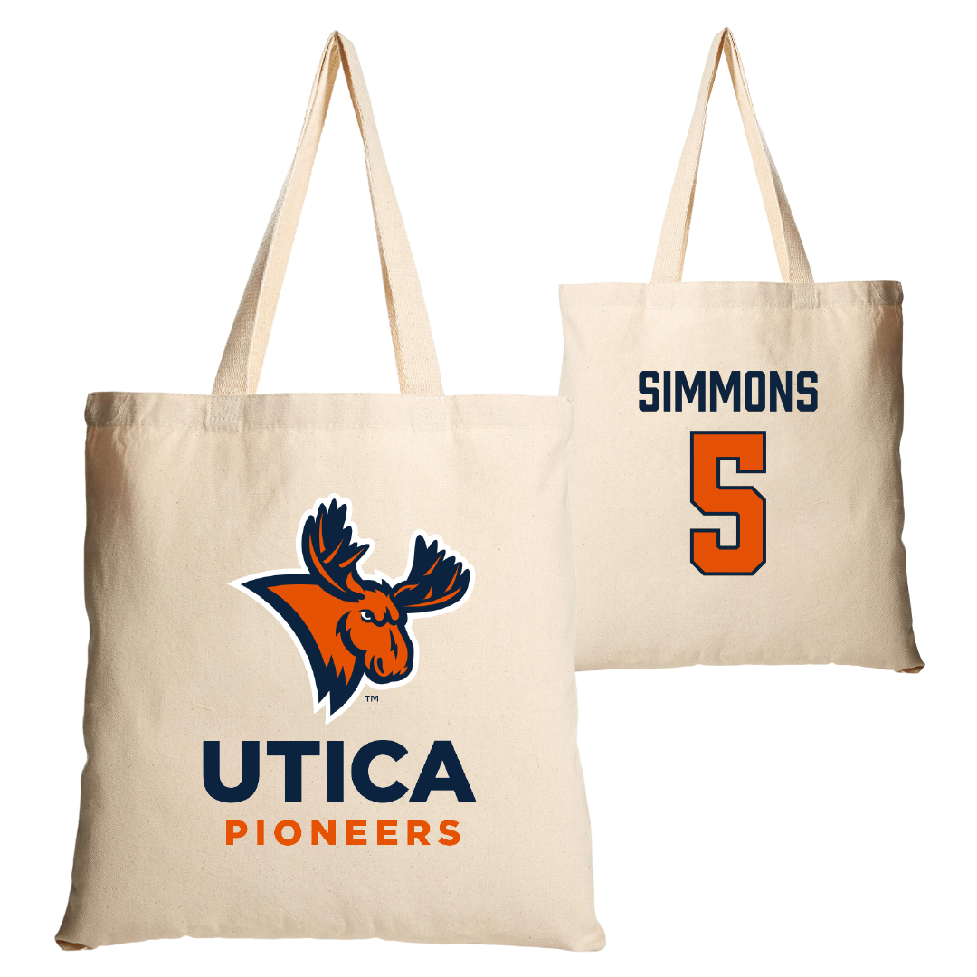Utica University Basketball (W) Tan Canvas Tote Bag - #5 Emma Simmons