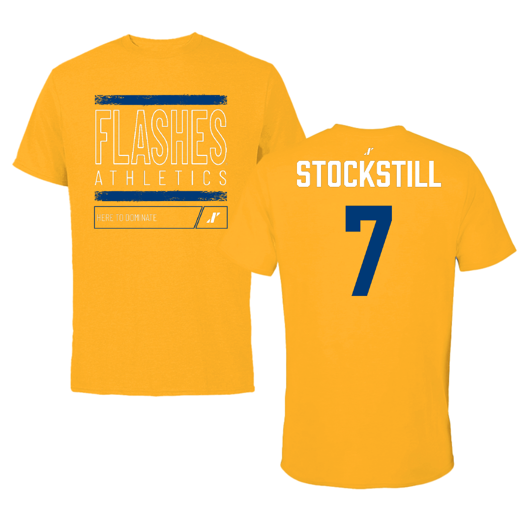 Kent State University Football Gold Dominate Tee - #7 Angelo Stockstill