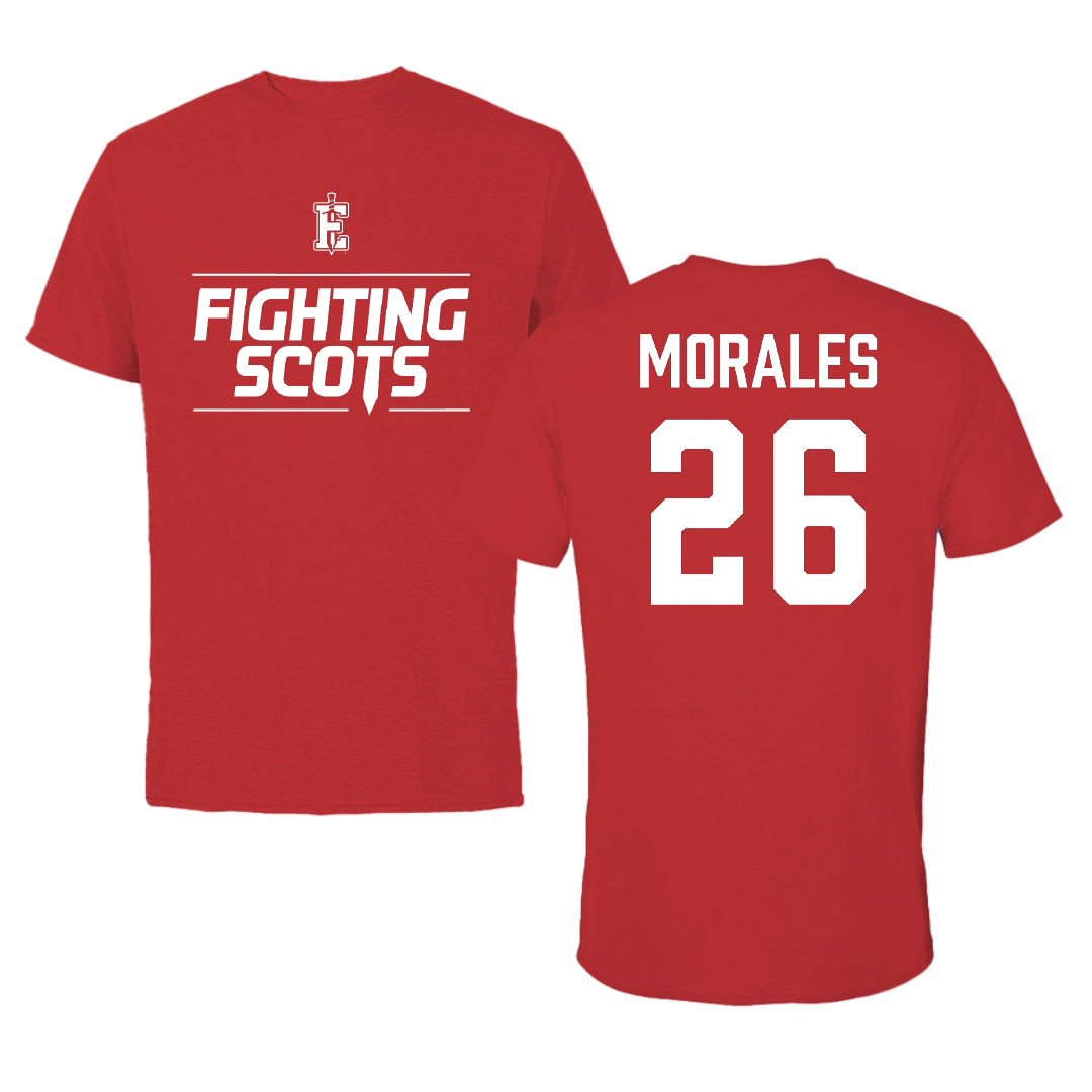 PennWest Edinboro Football Red General Performance Tee - #26 Carlos Morales