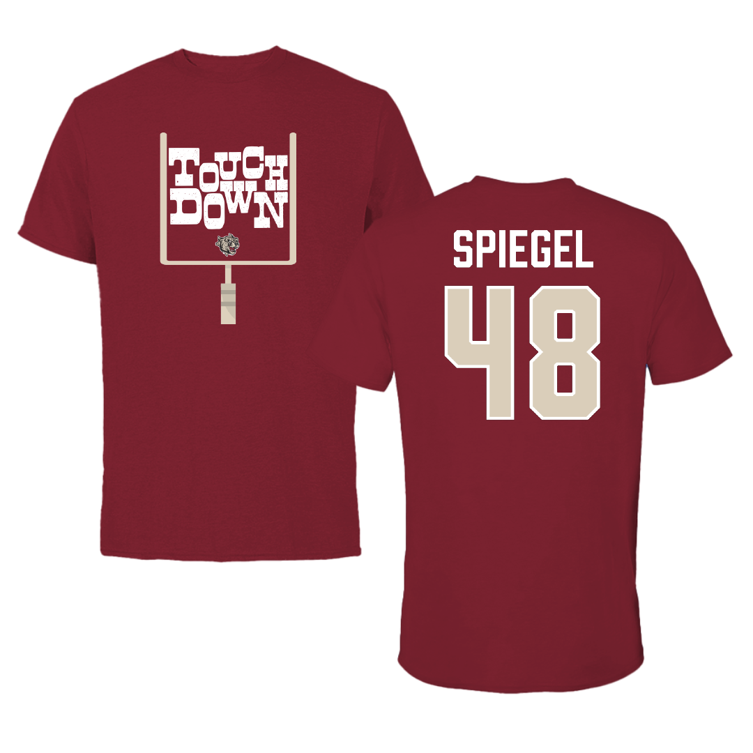 Lafayette College Football Cardinal Touchdown Tee - #48 James Spiegel