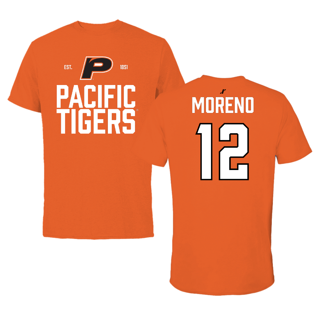 University of the Pacific Baseball Orange General Performance Tee - #12 Maddox Moreno