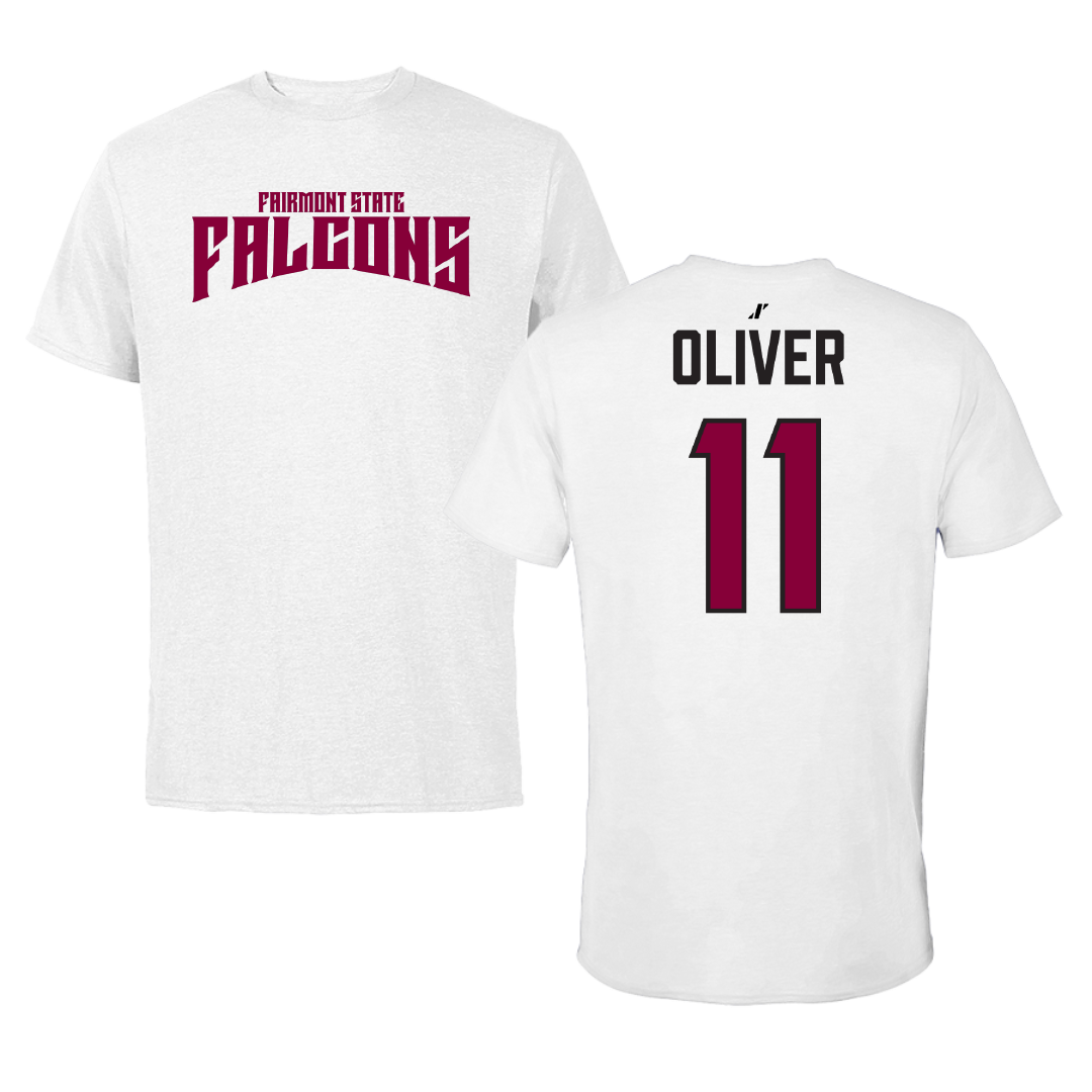 Fairmont State University Soccer White Classic Performance Tee - #11 Reece Oliver