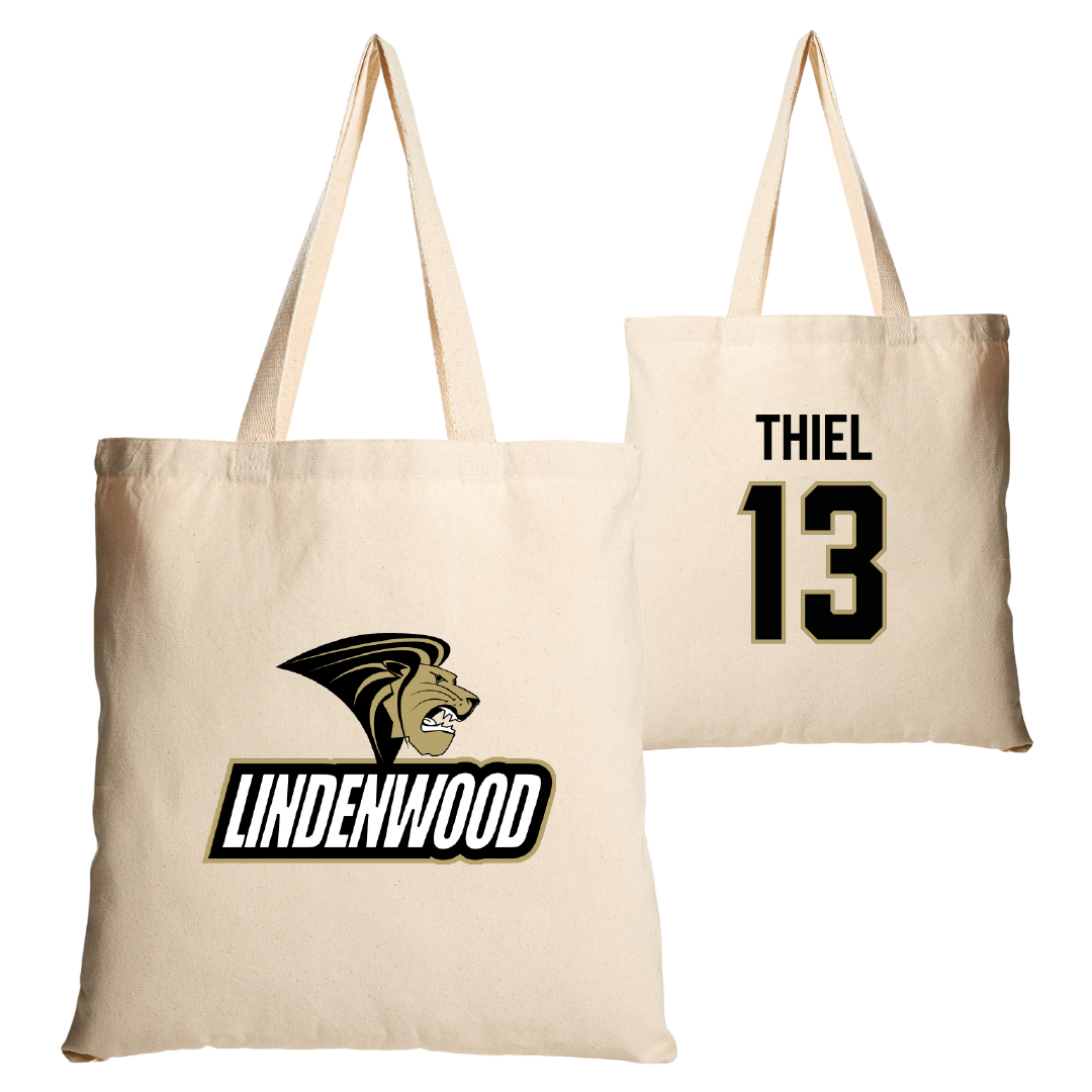 Lindenwood University Lacrosse Tan Canvas Tote Bag - #13 Carly Thiel