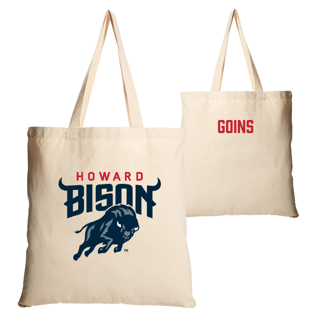 Howard University Swimming & Diving Tan Canvas Tote Bag - Solomon Goins
