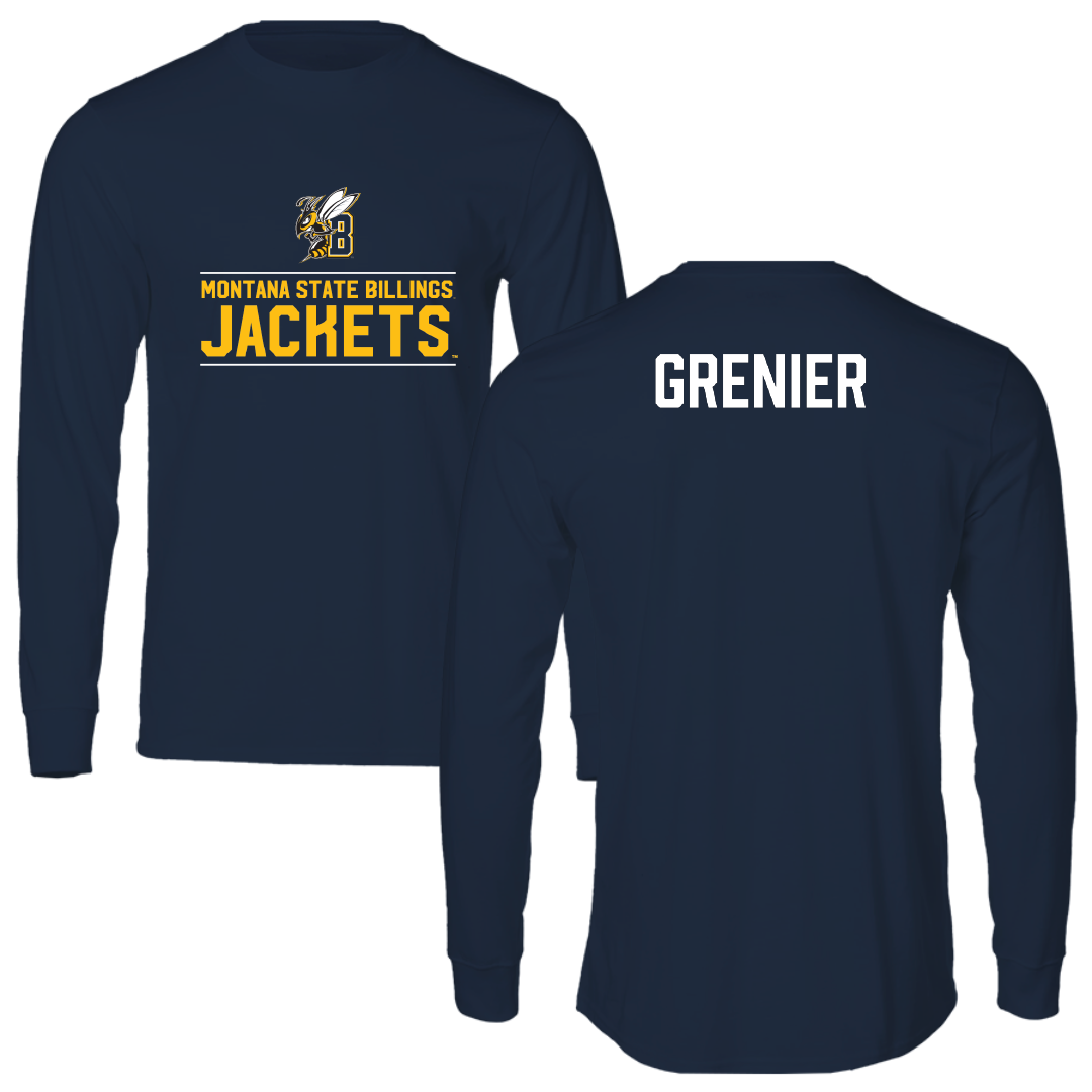 Montana State University Billings TF and XC Navy General Performance Long Sleeve - Tyler Grenier