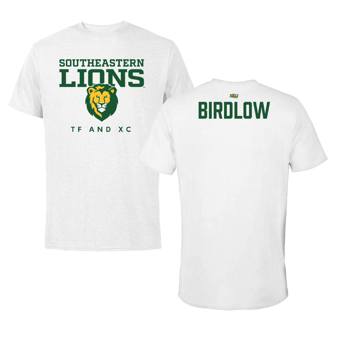 Southeastern Louisiana University TF and XC White Tee - Micaiah Birdlow