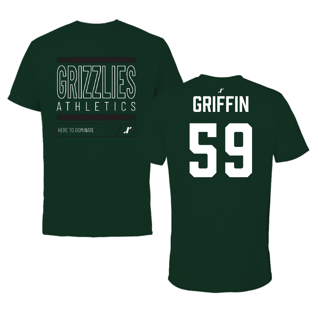 Adams State University Football Forest Green Dominate Performance Tee - #59 Tyler Griffin