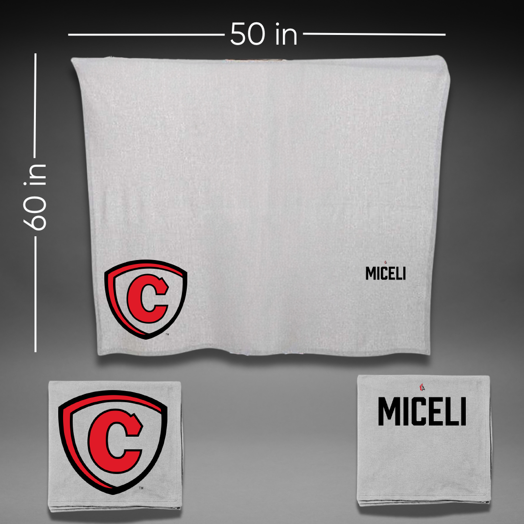 Carthage College Soccer Gray Blanket - Theron Miceli