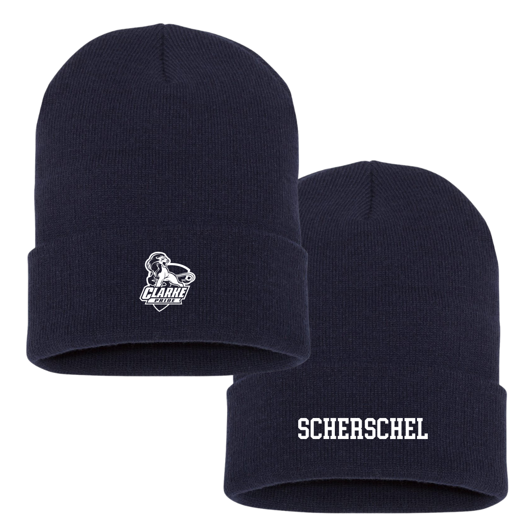 Clarke University Basketball (M) Navy Beanie - #2 Jonathan Scherschel
