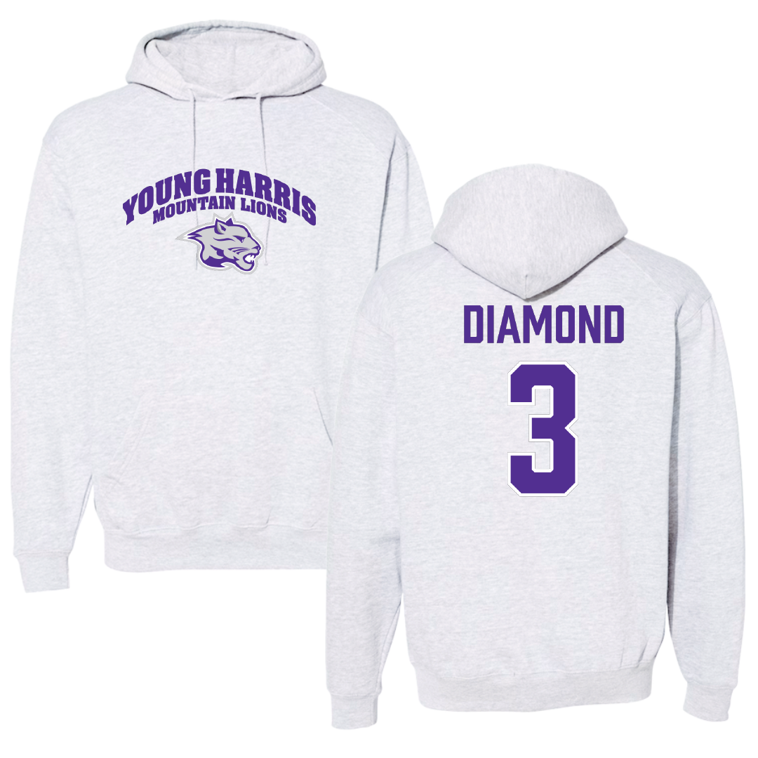 Young Harris College Lacrosse (M) Light Gray Hoodie - #3 Cason Diamond