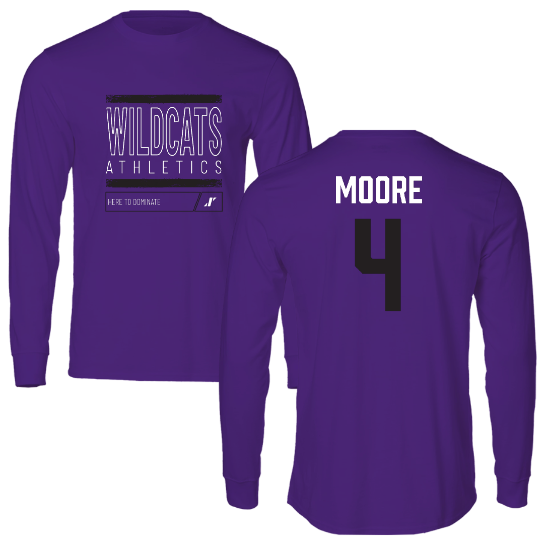 Weber State University Basketball Purple Dominate Long Sleeve - #4 Anthony Moore