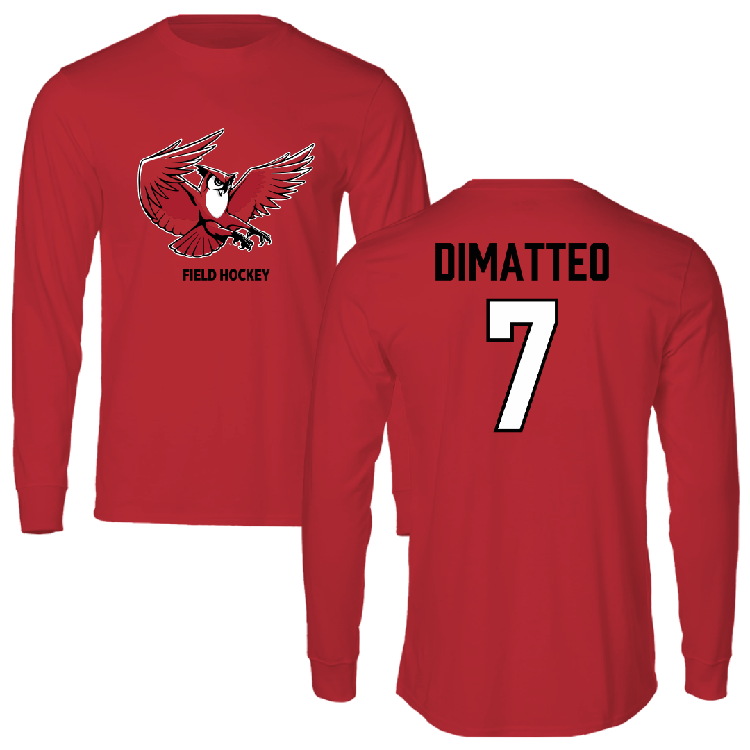 Keene State College Field Hockey (W) Red Performance Long Sleeve - #7 Ella DiMatteo
