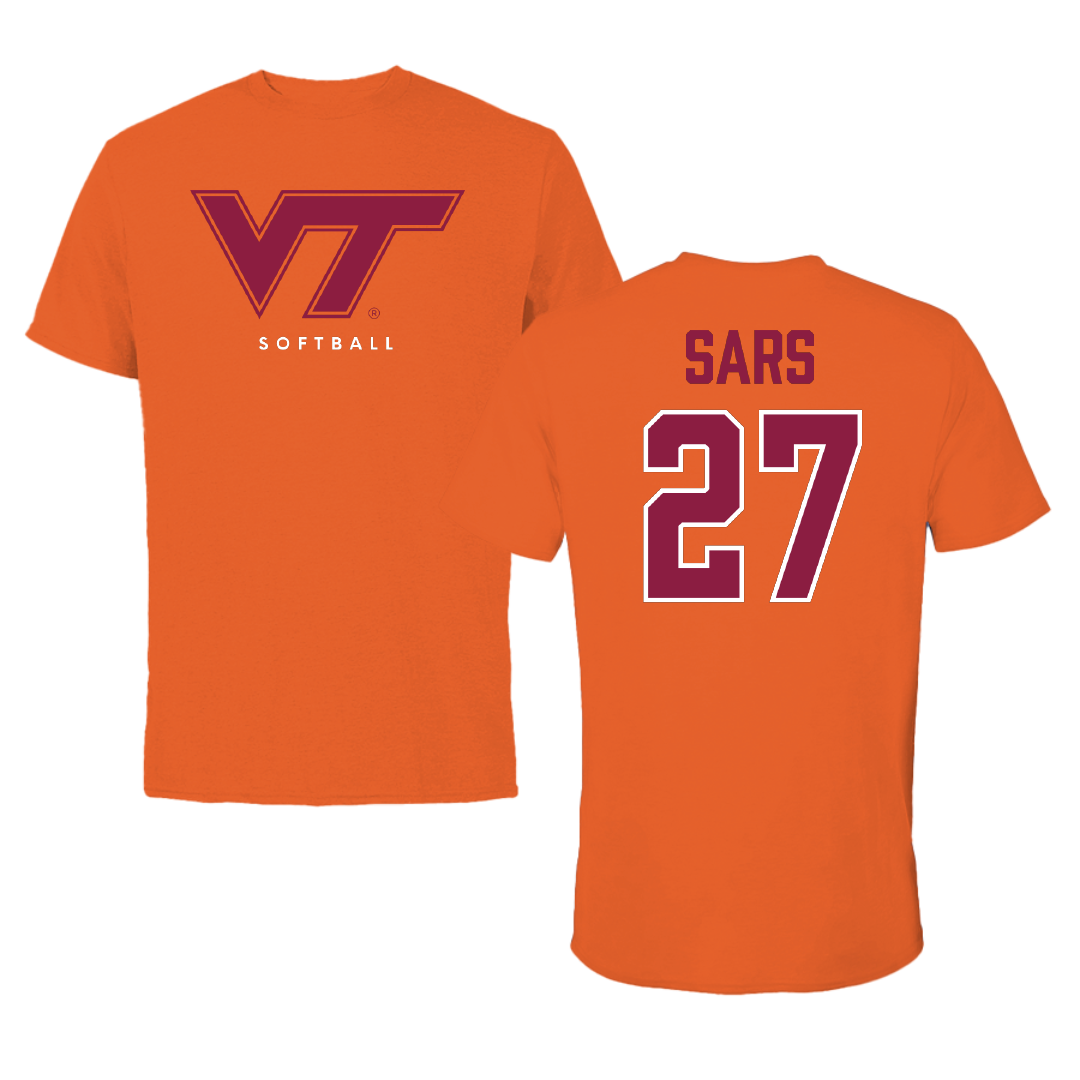 Virginia Tech Softball True Orange Tee - #27 Abbie Sars