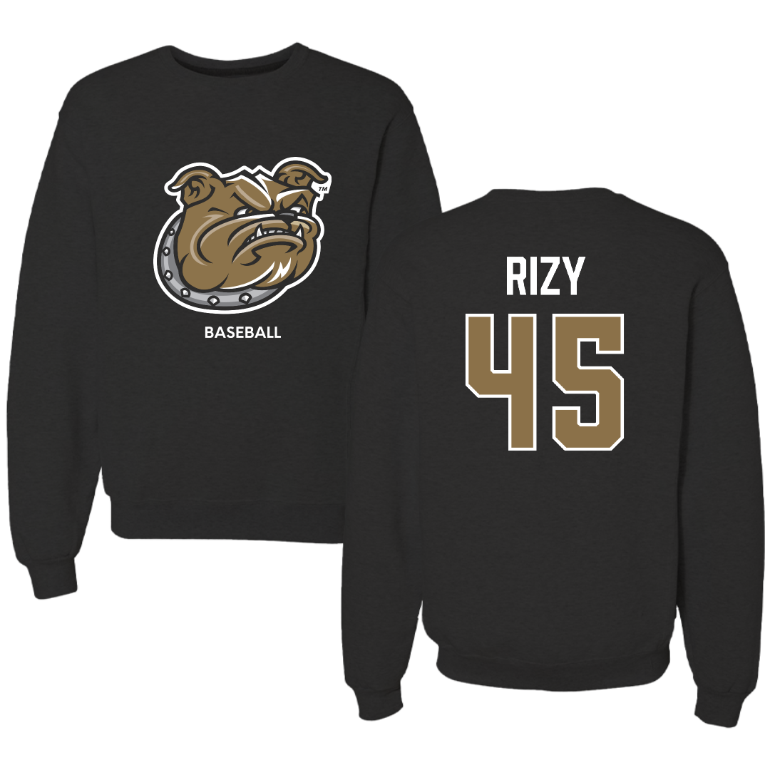 Bryant University Baseball Black Crewneck - #45 Kyle Rizy