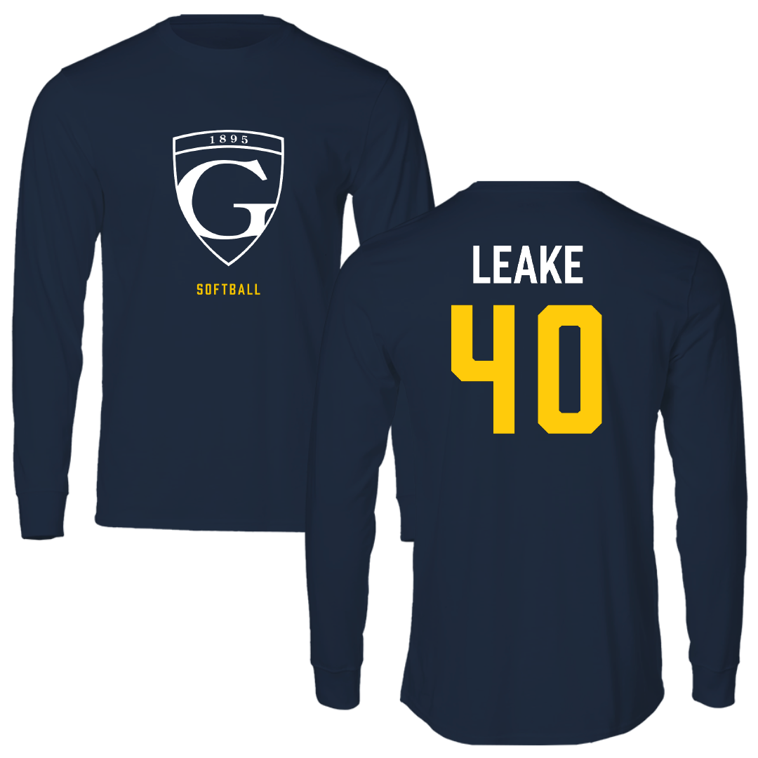 Graceland University Softball Navy Performance Long Sleeve - #40 Makenzie Leake