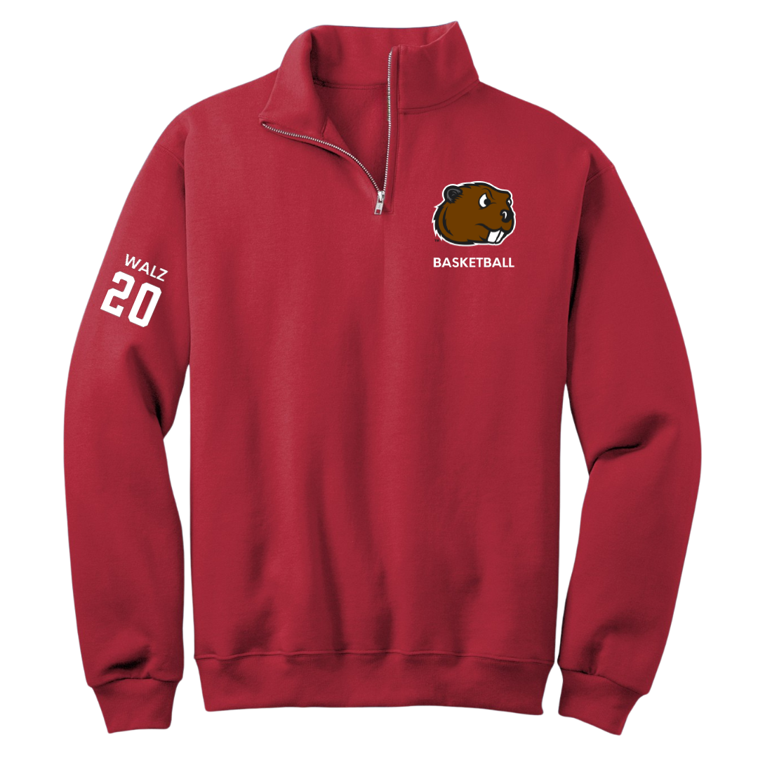 Minot State University Basketball (M) Red Quarter-Zip - #20 Ramsey Walz