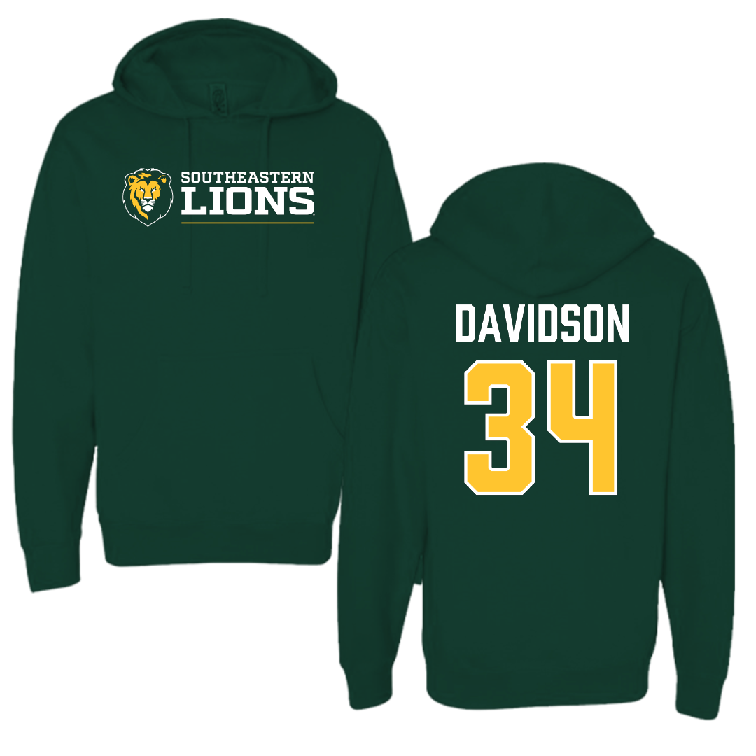 Southeastern Louisiana University Baseball Forest Green Hoodie - #34 Dalton Davidson