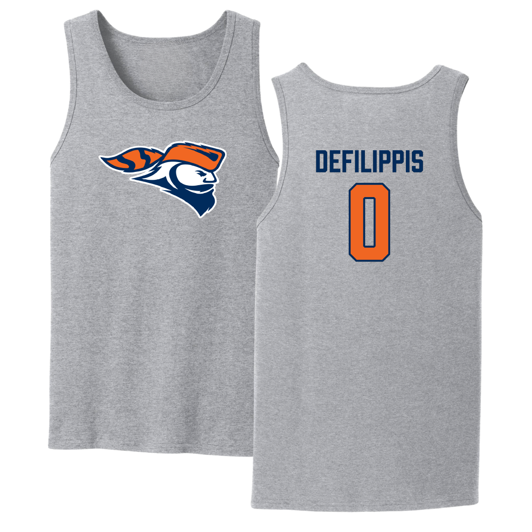 Carroll University Lacrosse Sport Gray Tank Top - #0 Anthony Defilippis