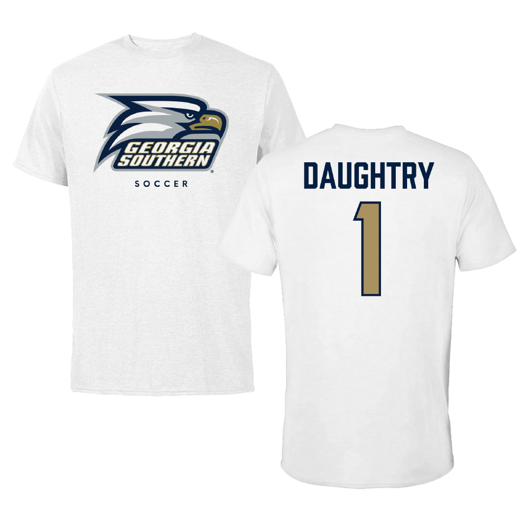 Georgia Southern University Soccer White Performance Tee - #1 Addison Daughtry