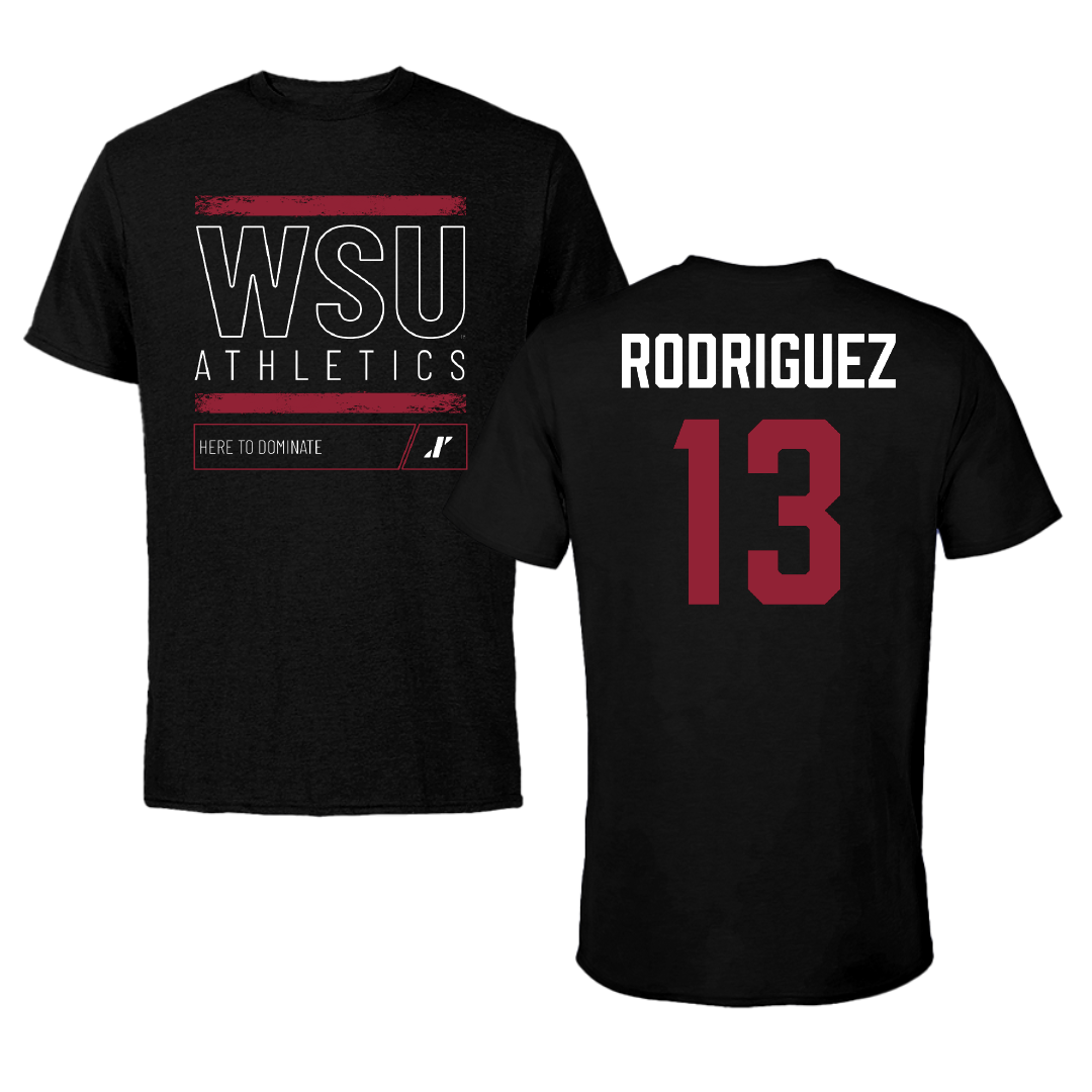 Washington State University Basketball (M) Black Dominate Tee - #13 Adrià Rodriguez